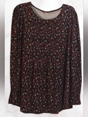 Women's Tunic Top Multi-Floral Long-Sleeve - Classic Everyday Style 3XL